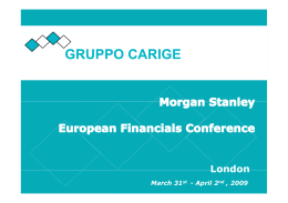 GRUPPO CARIGE London - Gruppo Banca Carige