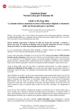 Novità Leica per il sistema M: LEICA M (Typ 262)