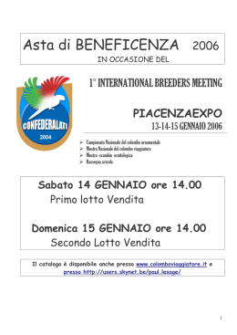 ASTA 2006 PIACENZA - Gruppi provinciali colombofili in Piemonte