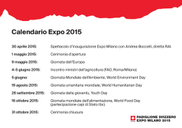 Calendario Expo 2015 - Padiglione Svizzero