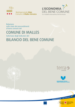 COMUNE DI MALLES BILANCIO DEL BENE COMUNE