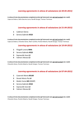 Learning agreements in attesa di valutazione (al 20-05