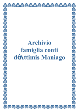 Inventario dell`archivio - Soprintendenza archivistica del Friuli