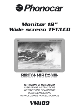 Monitor 19” Wide screen TFT/LCD VM189