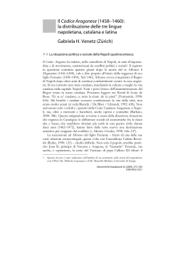 Il Codice Aragonese (1458–1460): la distribuzione delle tre lingue