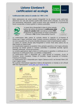 CE 1 - Listone Giordano certificazioni ed ecologia