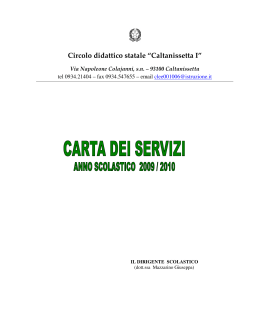 Carta dei Servizi - Circolo didattico statale ``Leonardo Sciascia`
