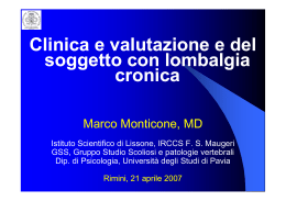 Clinica e valutazione e del soggetto con lombalgia cronica Marco