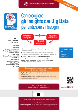 gli Insights dai Big Data