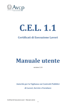 C.E.L Manuale utente - Autorità Nazionale Anticorruzione