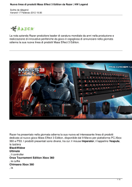 Nuova linea di prodotti Mass Effect 3 Edition da Razer | HW Legend