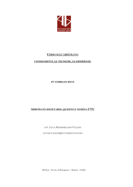 Relazione avv. Vallini Arbitrato societario