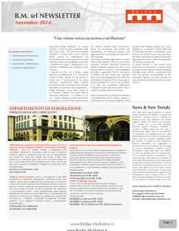Newsletter Novembre 2014 - Bridge Mediation Italia
