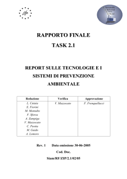 RAPPORTO FINALE TASK 2.1