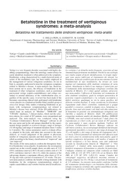 Betahistine in the treatment of vertiginous syndromes: a meta