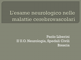 L`esame neurologico nelle malattie cerebrovascolari