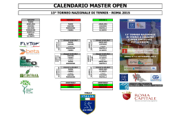 calendario master open 13° torneo nazionale di tennis
