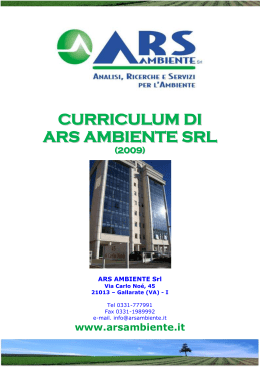 curriculum di ars ambiente srl (2009)