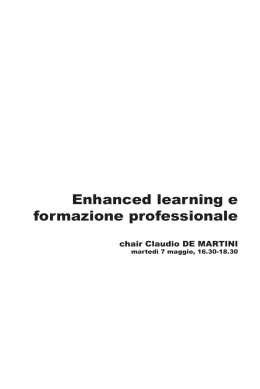 Enhanced learning e formazione professionale