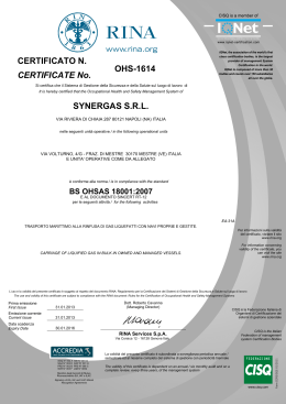 ISO 18001 - Synergas Srl