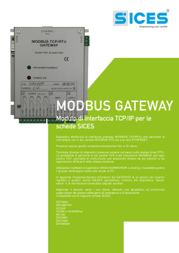 Dispositivo elettronico di interfaccia gateway MODBUS TCP/RTU