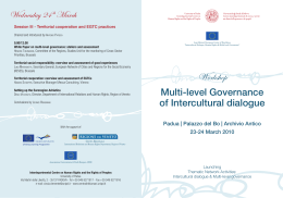 Workshop Multi-level Governance of Intercultural dialogue. Padua