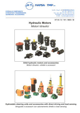 Hydraulic Motors Motori Idraulici - HANSA-TMP