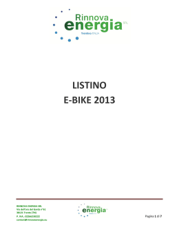 LISTINO E-BIKE 2013