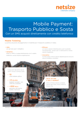 Mobile Payment: Trasporto Pubblico e Sosta