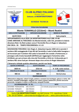 CLUB ALPINO ITALIANO Monte TERMINILLO (2216mt) – Monti
