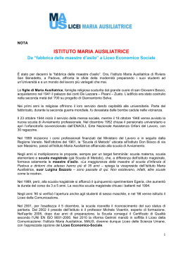 L`Istituto Maria Ausiliatrice – presentazione per la stampa