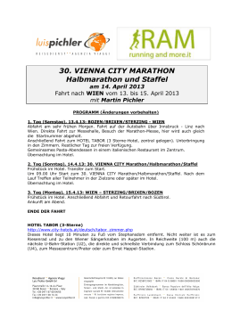 30. VIENNA CITY MARATHON Halbmarathon und Staffel