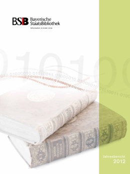 Annual report 2012 - Die Bayerische Staatsbibliothek