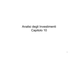 Analisi degli Investimenti Capitolo 10