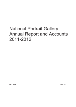 National Portrait Gallery annual report and accounts 2011