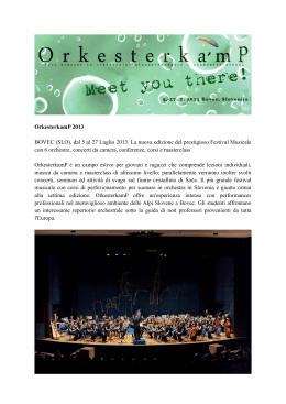 OrkesterkamP 2013 BOVEC (SLO), dal 5 al 27