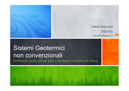 I “sistemi geotermici non convenzionali