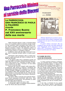 Edizione speciale del notiziario dedicato a Padre Francesco Buono
