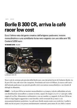 Borile B 300 CR, arriva la café racer low cost