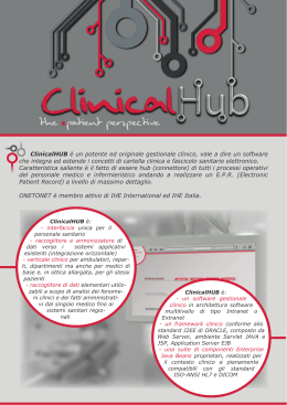 ClinicalHUB è un potente ed originale gestionale