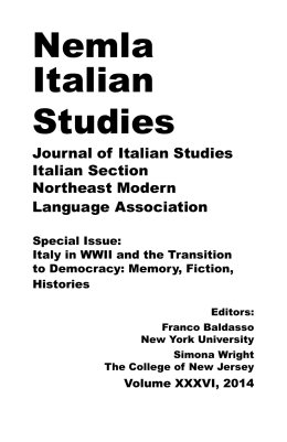 Nemla Italian Studies - University at Buffalo