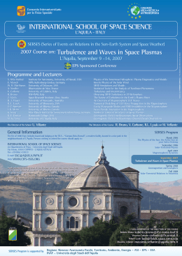 2007 Course on: Turbulence and Waves in Space Plasmas L`Aquila