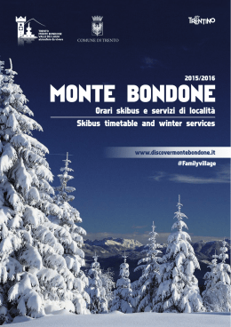 Orari skibus e servizi di località - APT Trento, Monte Bondone, Valle