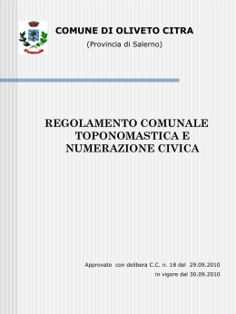 regolamento comunale toponomastica e numerazione civica