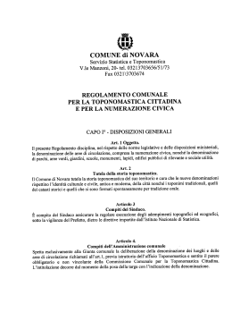 Regolamento toponomastica cittadina e numerazione civica [pdf 1.8