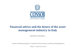 Financial advice and the future of the asset management industry in