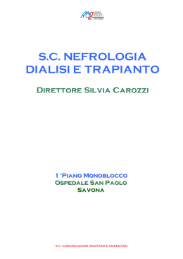 Cartella stampa Nefrologia e dialisi