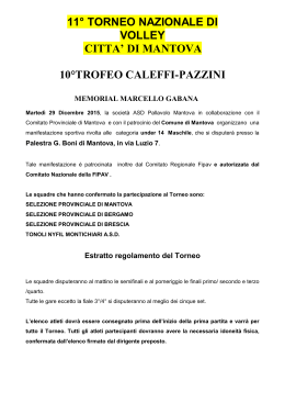 Convocazione per Trofeo Città di Mantova - FIPAV