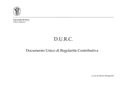 Presentazione DURC - Università degli Studi di Siena