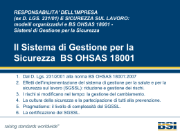 Il Sistema di Gestione per la Sicurezza BS OHSAS 18001